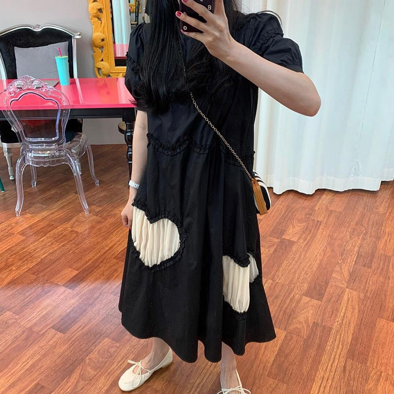 Retro Round Neck Loose Heavy Work Stitching