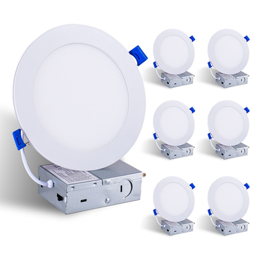 6 Pack 6 Inch White LED Recessed Light, Dimmable, 2700K-5000K 5CCT, 800LM High... 2