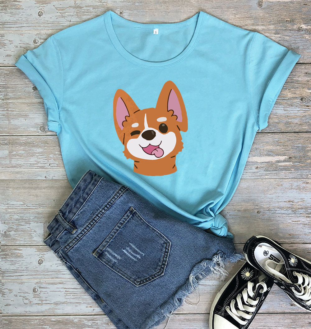 Title 18, Animal Dog Print Short-sleeved T-shirt