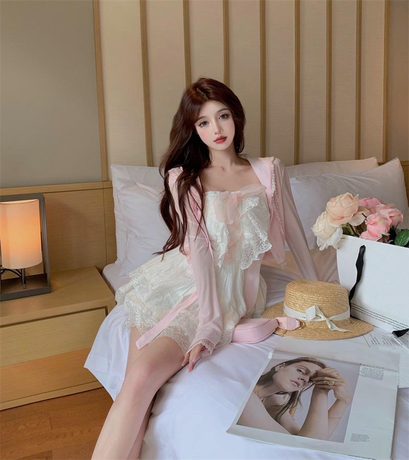 Sleeveless Sling Retro High Waist Lace Puff Skirt