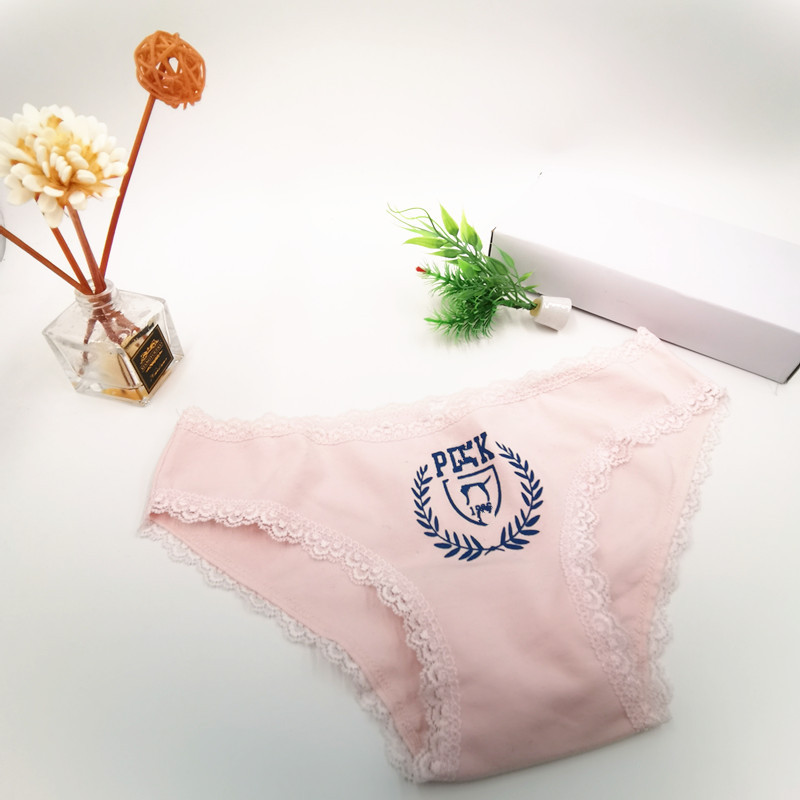 Underwear Women's Cotton Lace Mid waist Briefs Breathable Seamless Cotton Girls Underwear Pink - Shop at LoveMi