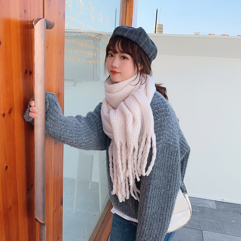 Women's Extra Thick Plaid Fringe Shawl Scarf