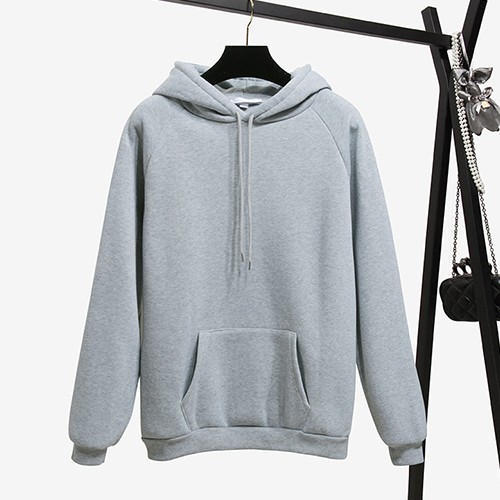 Title 3, Pure Color Plus Velvet Padded Hooded Sweater