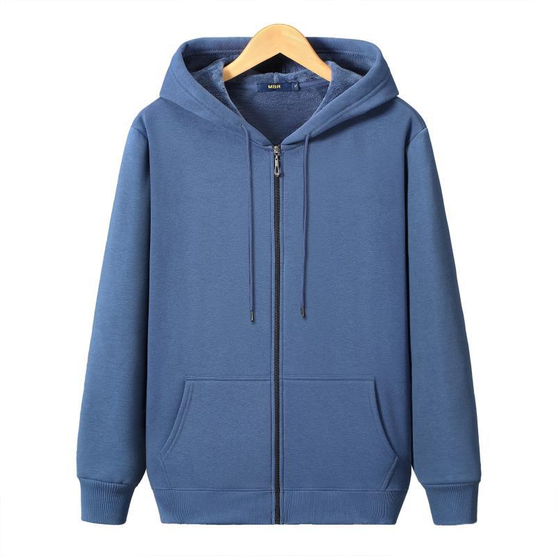 Fleece Warm Men's Zipper Hooded Sweater