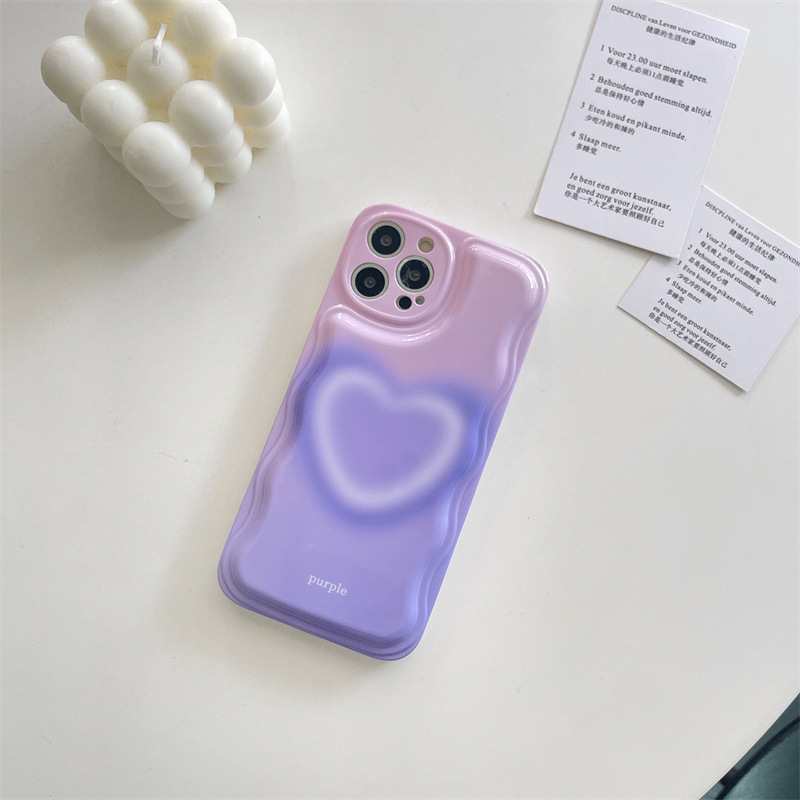 Pink purple heart Case