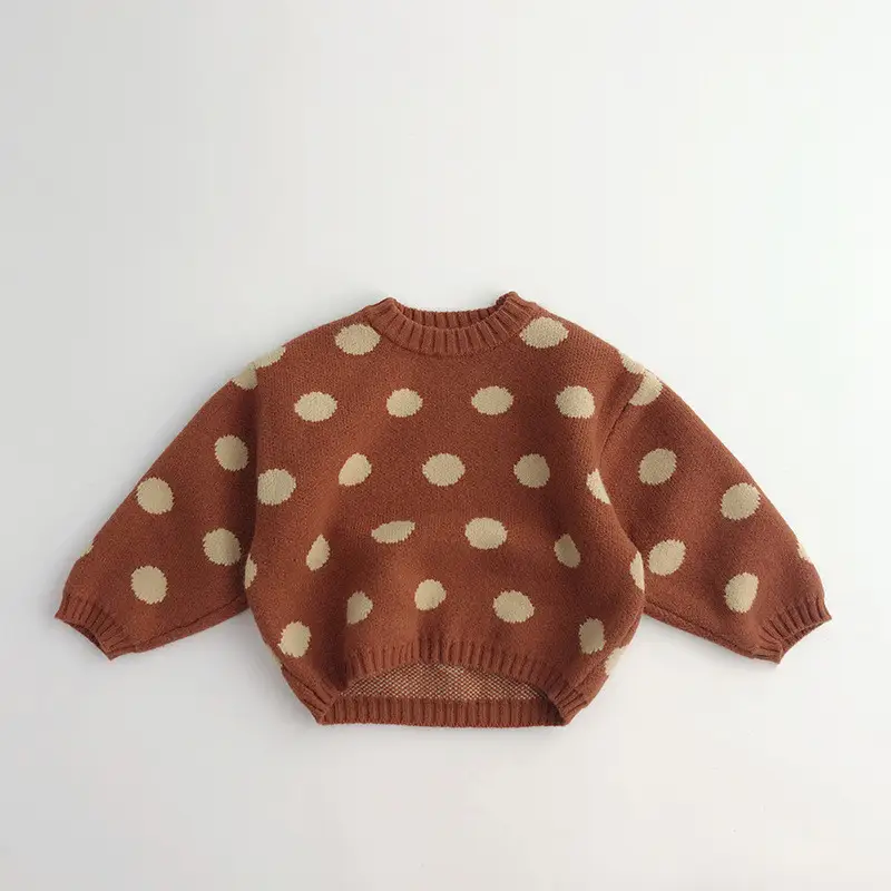 Polka Dot Printed Vintage Pullover Fashion Knitwear