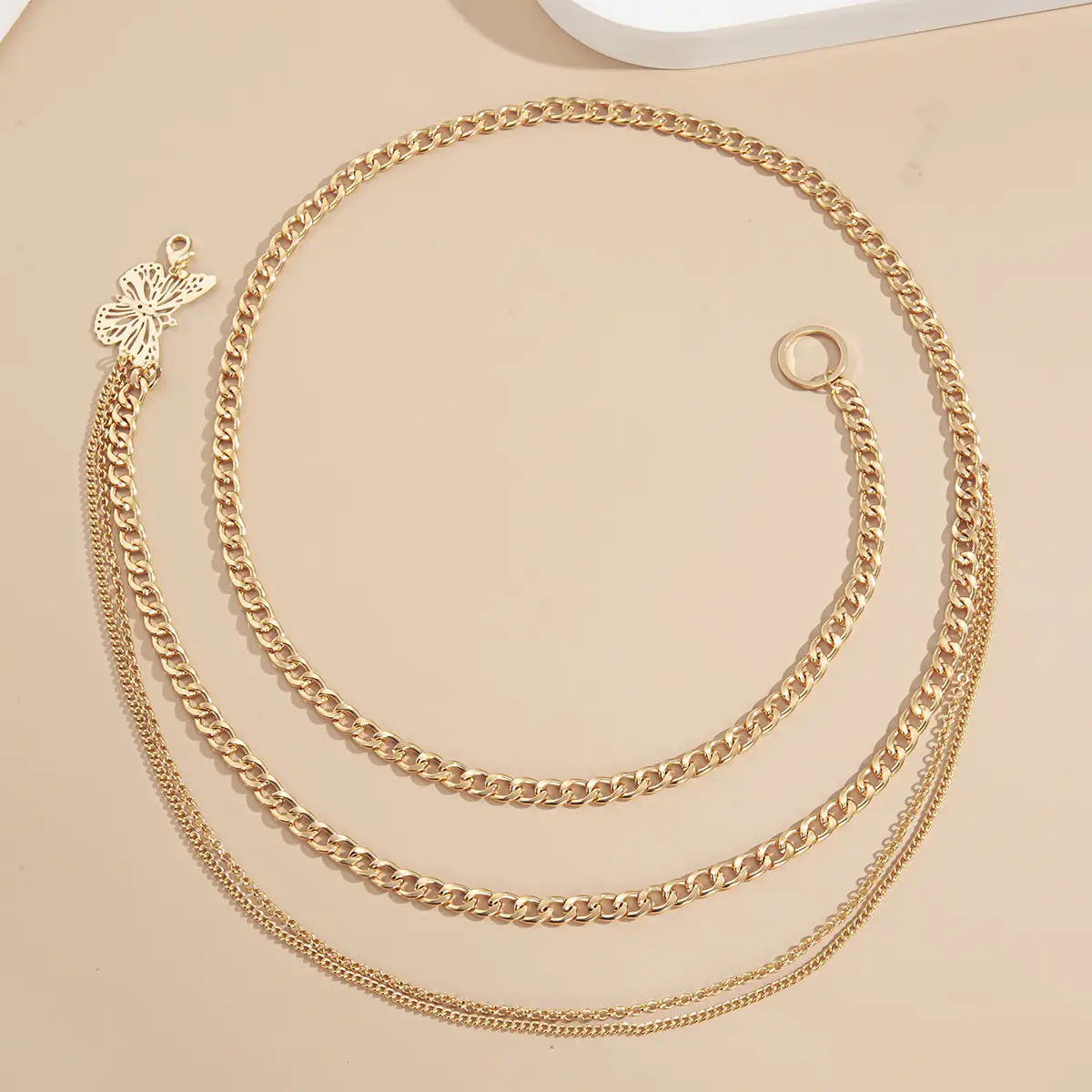 All-match Bow Tassel Geometric Waist Chain