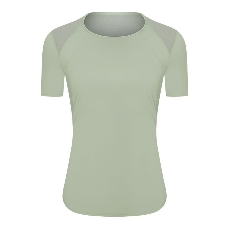 Title 14, Mesh Stitching Yoga Short-sleeved Loose