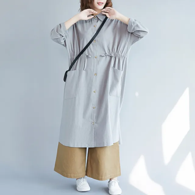 Ladies Lace Comfortable Long Shirt Grey - Shop at LoveMi