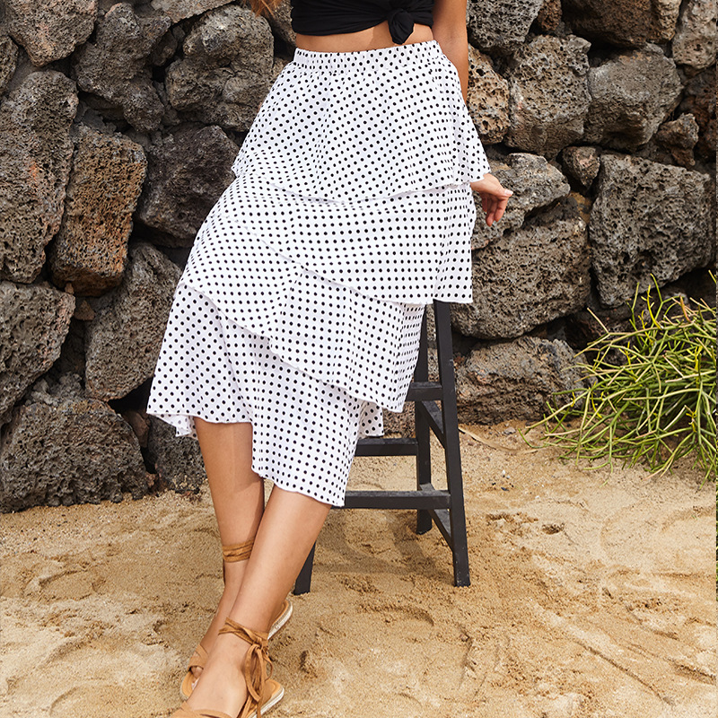 Title 3, Polka Dot A-line Skirt. Achieve a flattering an...