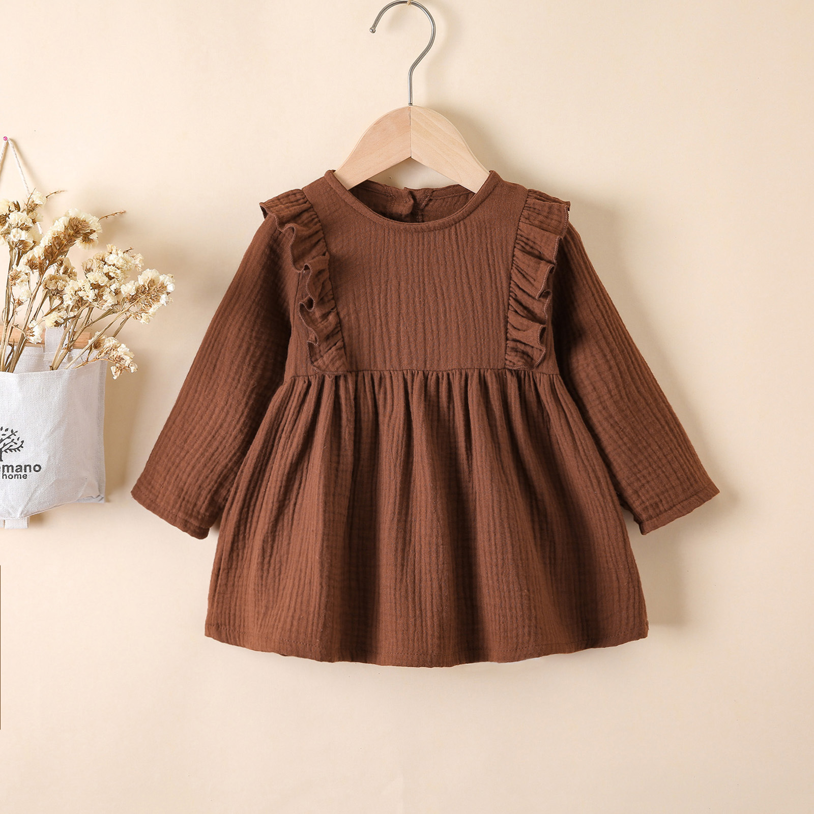 Title 5, Fashion Retro Solid Color Girl Dress