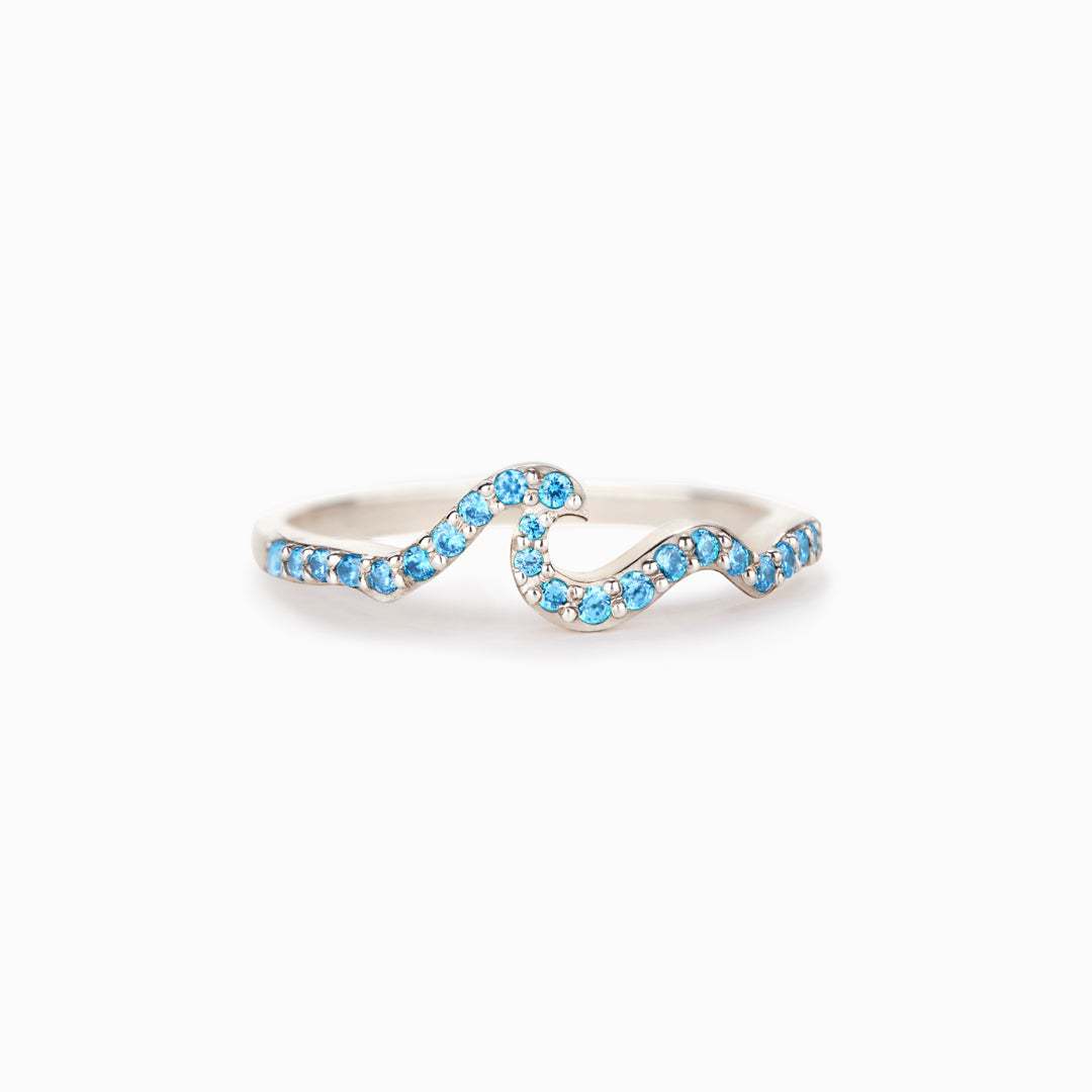 Water Wave  Light Luxury Personality Simple Design European And American Women's Ring