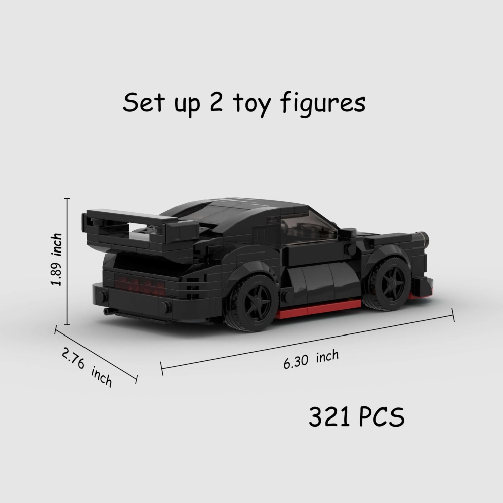 321PCS DIY Black Sports Car Building Blocks,Speed Champions Cars Toy Building Sets,City Racing Cars DIY Building Bricks For Kids And Adults