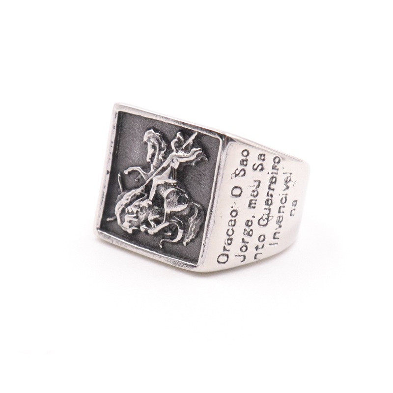 Men's And Women's Titanium Steel Personality Retro Knight Ring