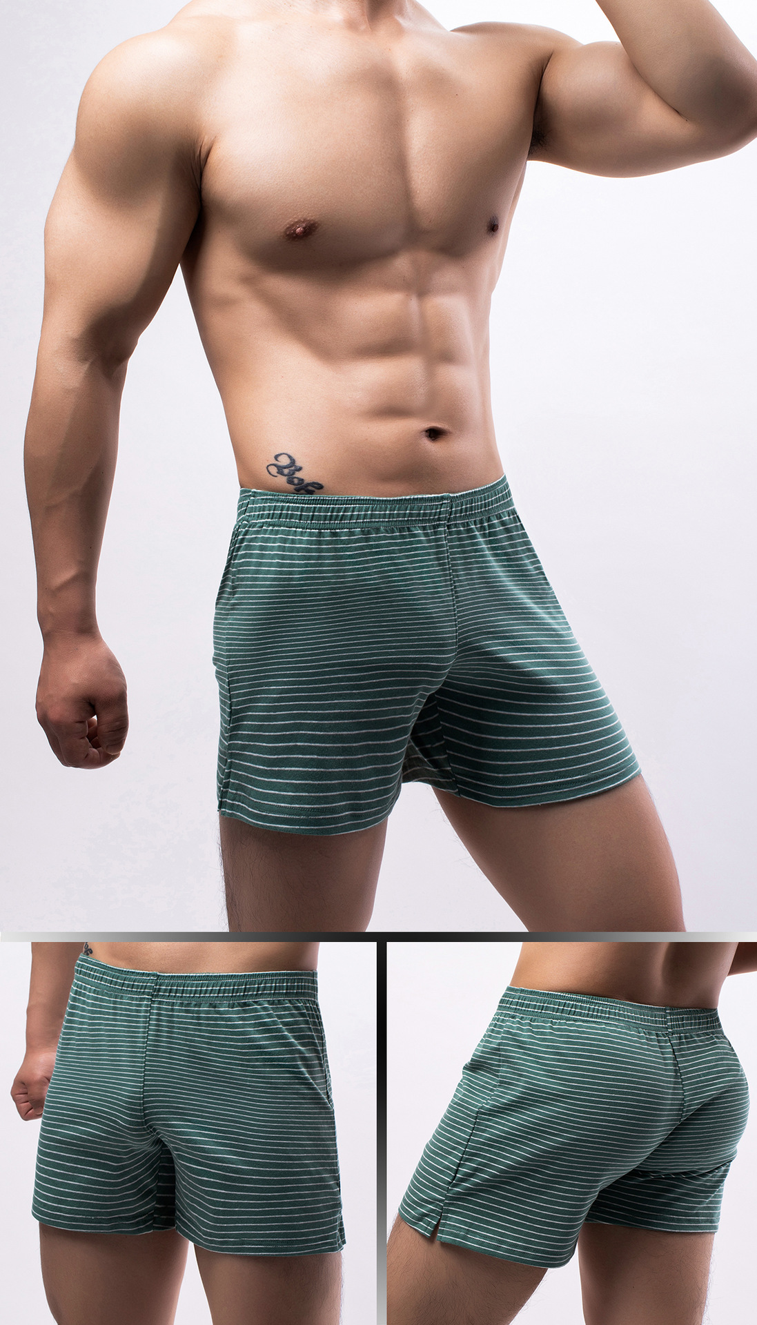 Title 4, Breathable Cool Striped Shorts Three-point Paja...