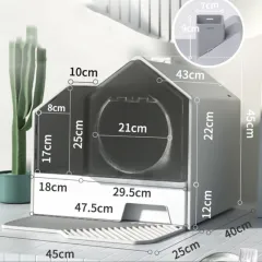 Fully Enclosed Household Anti-splash Drawer Type Odor-proof Cat Litter Box - Coconut Shell Ash - View 1