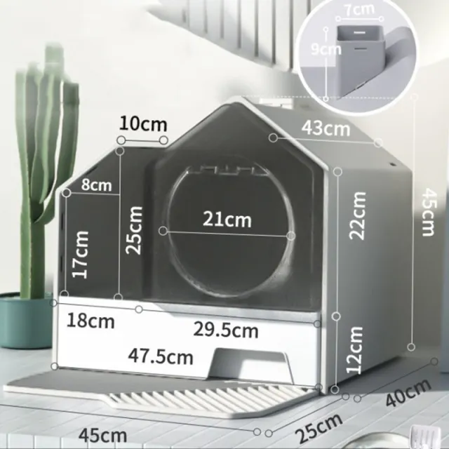 Fully Enclosed Household Anti splash Drawer Type Odor proof Cat Litter Box Coconut Shell Ash - Shop at LoveMi