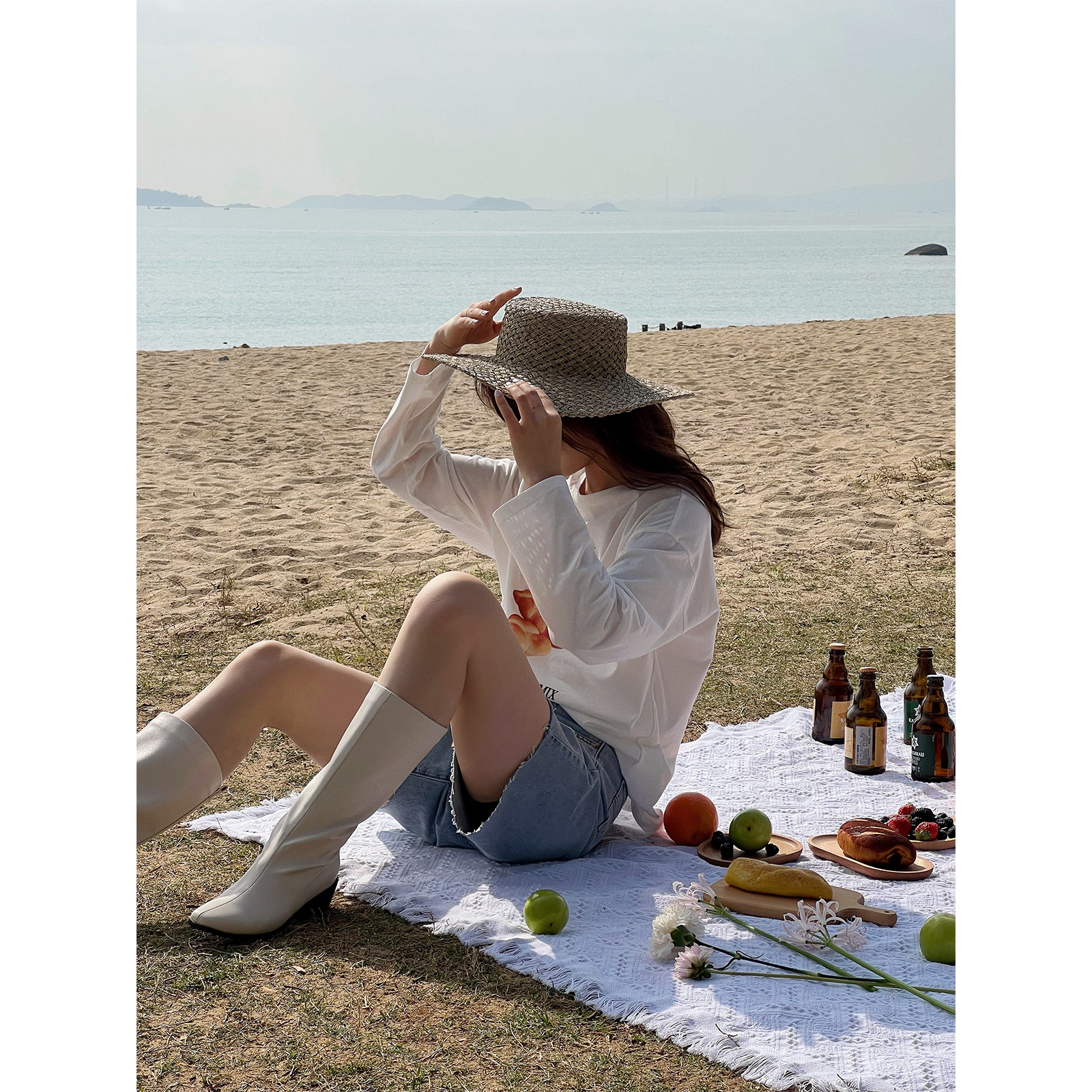 Women's Fashion Casual Cotton White T-shirt