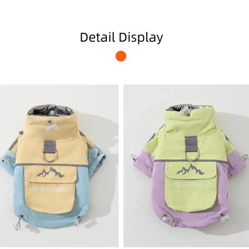 Dog Windbreaker, Autumn Outdoor Multi-color Three-proof Warm, Small And Medium-sized Dog, Xidao Di Two-legged Cotton Coat, Pet Clothing