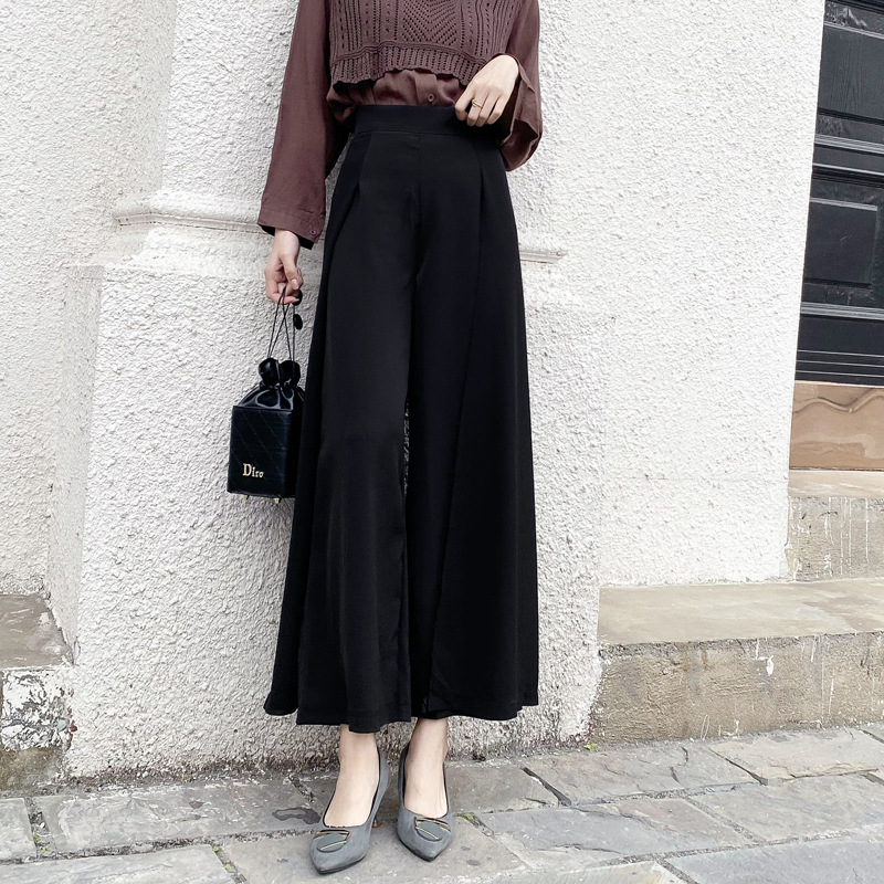 Title 2, Solid Color Irregular Straight-leg Pants Loose ...