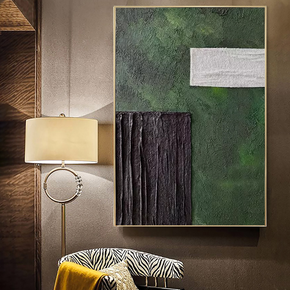 Handmade Oil Painting Canvas Wall Art Decoration Modern Green Texture Abstract For Home Living Room Decor Rolled Frameless Unstretched Painting