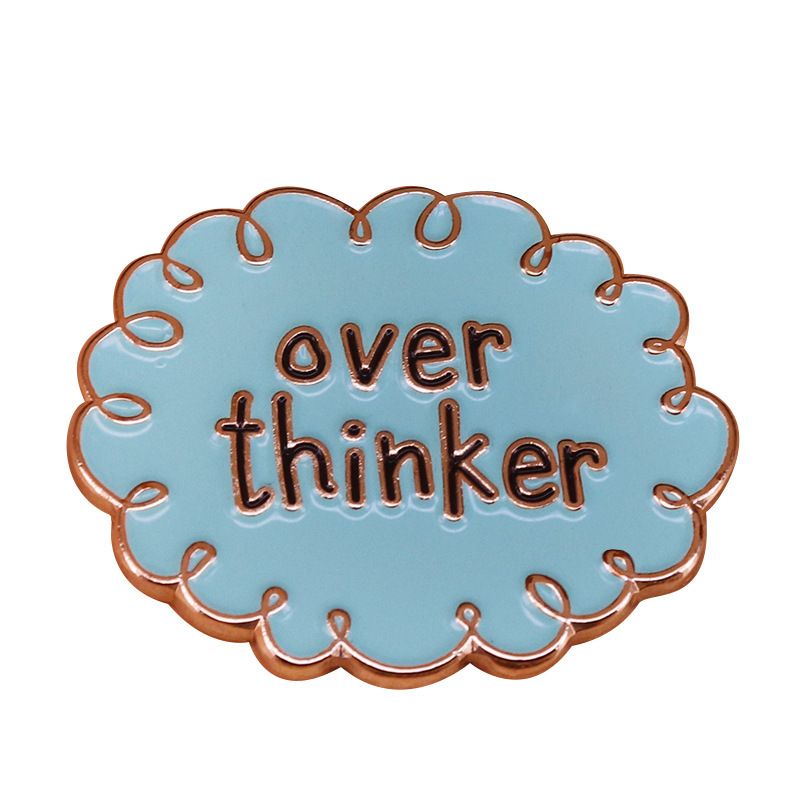 Overthinker Cloud Brooch Cute Reminder Badge For Anxiety Introverts — view 3