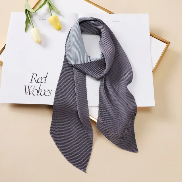 Color Blocking Small Ribbon Scarf Women's Pleated Hair Band Yz1012 10X130Cm - Shop at LoveMi
