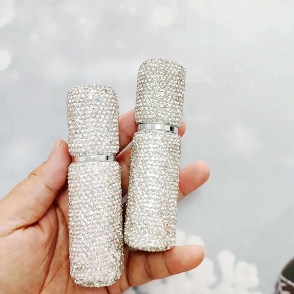 10ml Shiny Perfume Travel Bottle High End Perfume Sub-bottling Glass Bottle Filling Travel Portable Mini Perfume Spray Bottle With Drill Perfume Em...