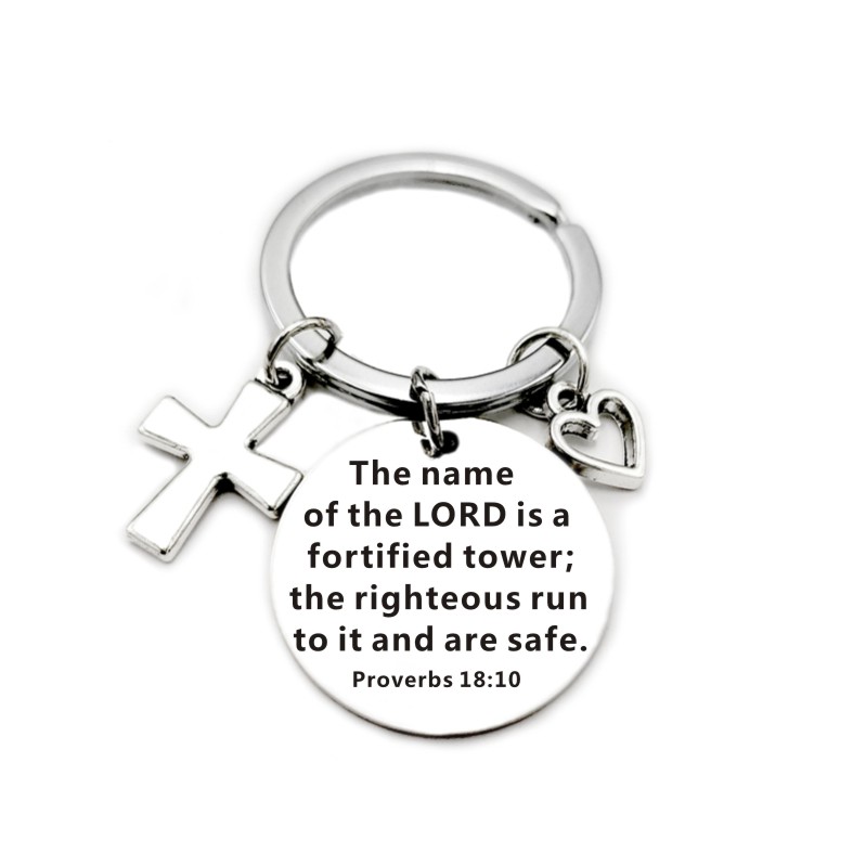 … Scripture Pendant Cross Heart Charms Keychain