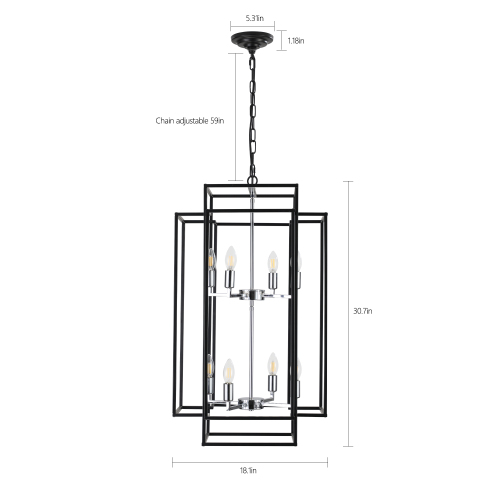 8 Lantern Tiered Chandeliers view 12