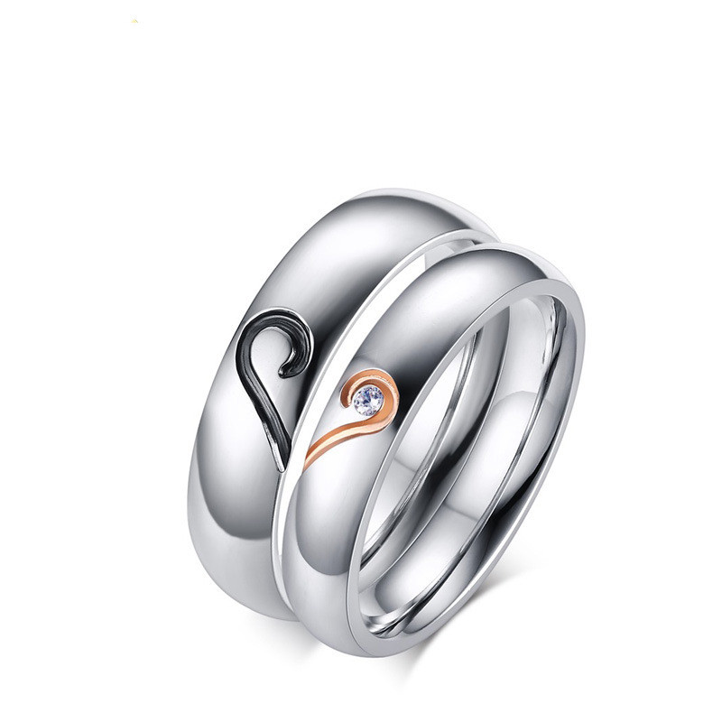 Title 5, Black Rose Gold Ring Titanium Steel