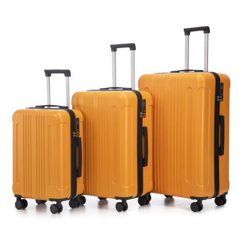 20   24  28  3 Pcs Set In ABS Spinner Wheel Luggage, Carry On Suitcase, Matching Color, TSA Combination Lock