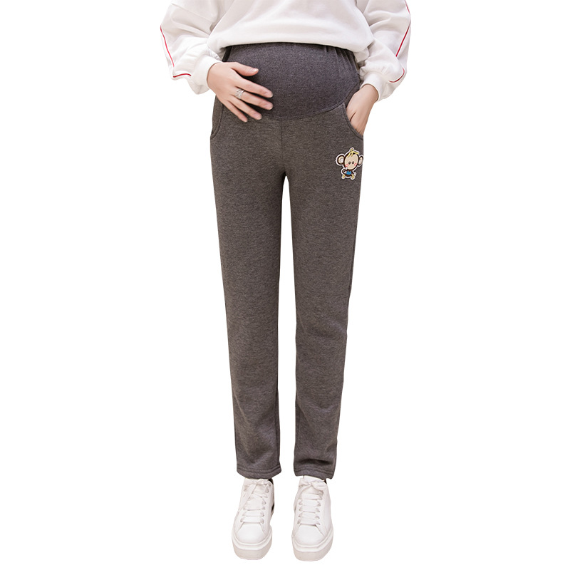 Pure Cotton Plus Velvet Thickened Stomach Lift Casual Trousers