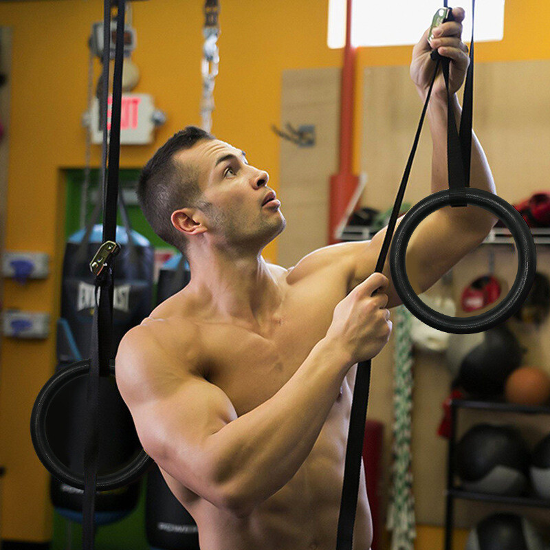 Gymnastic Olympic Rings With Straps Gym Fitness Strength