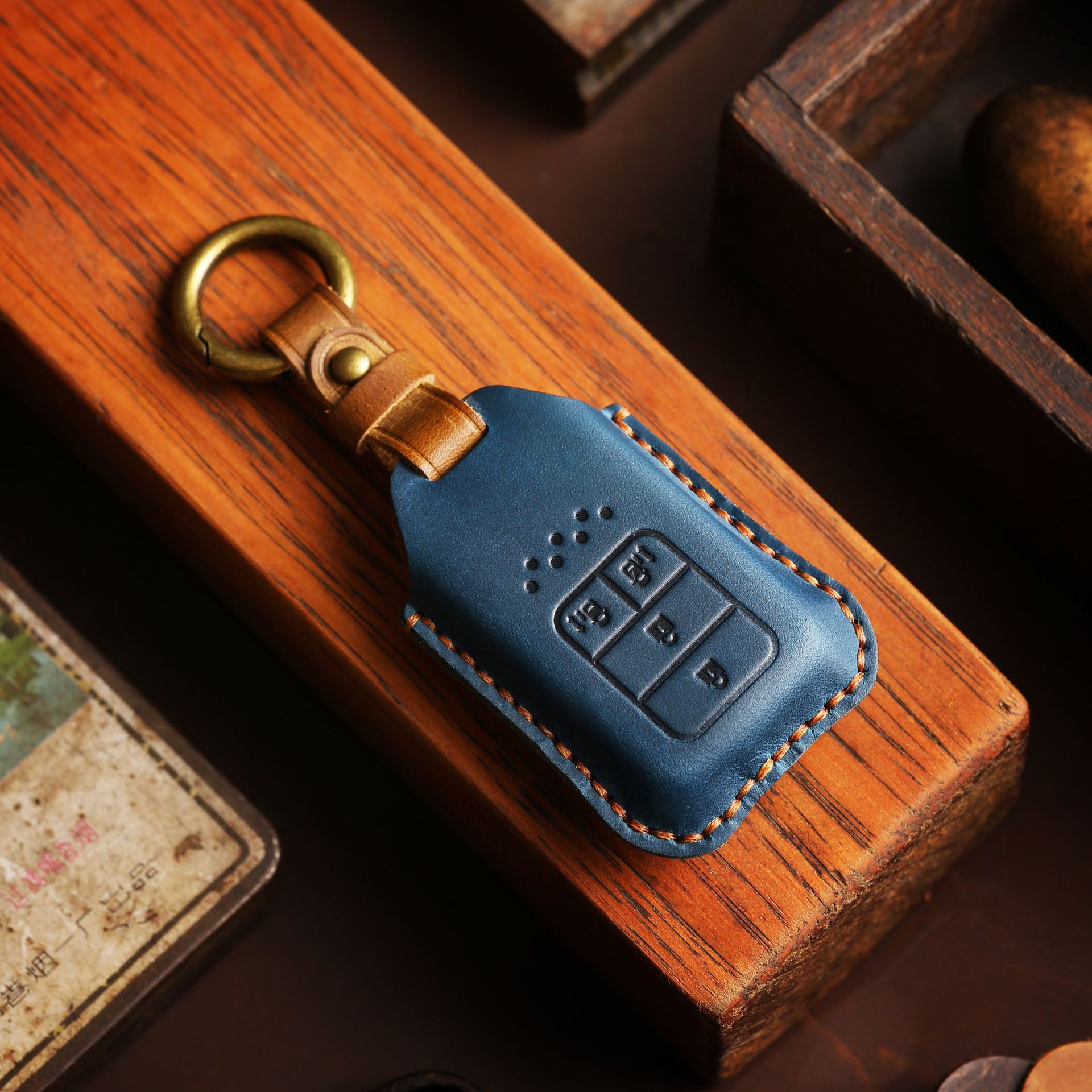 Full Leather Car Key Case Cowhide — foto 12
