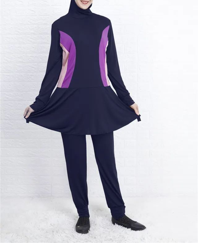 Solid Color Women's Polyester Swimsuit Black - Shop at LoveMi