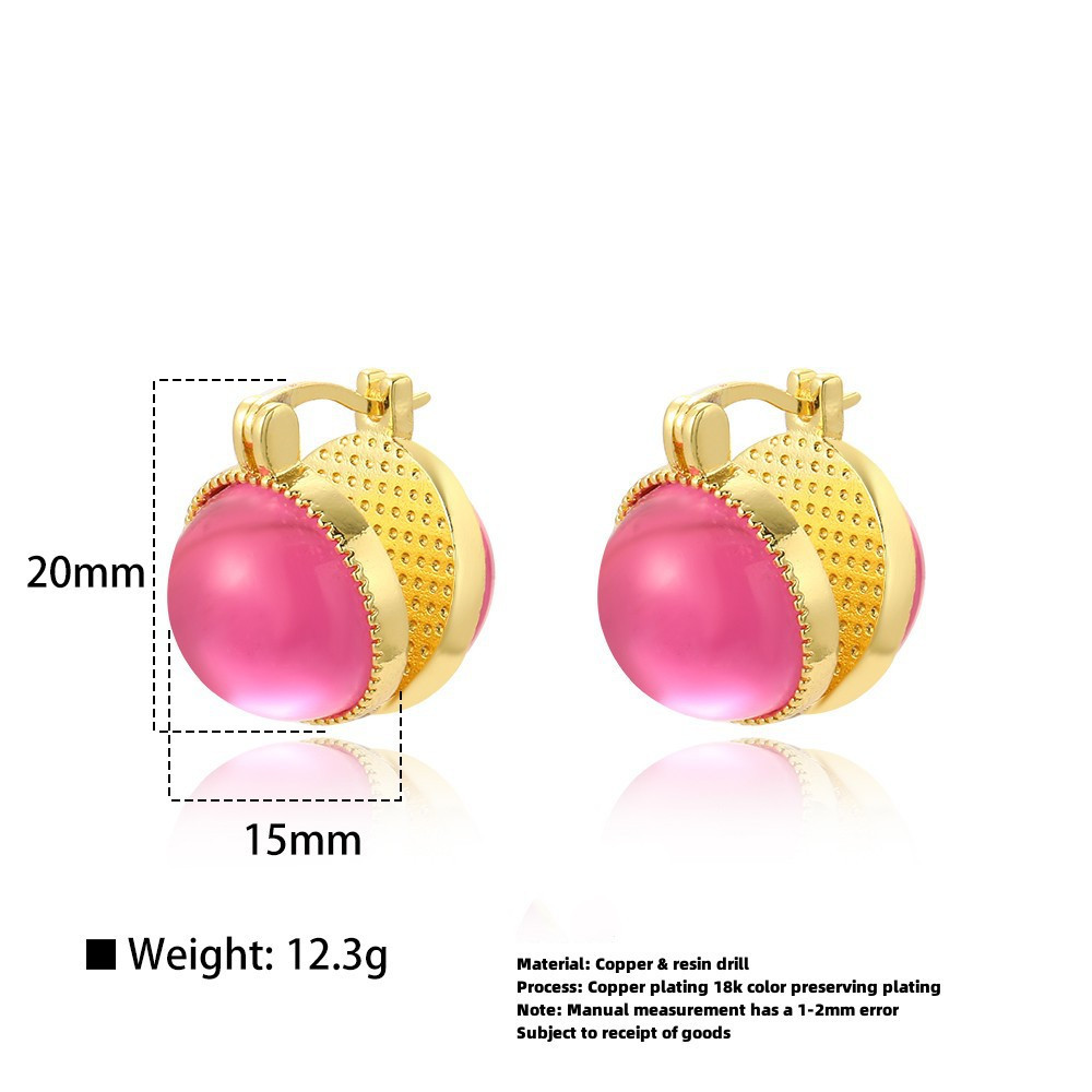 Title 1, Womens Fashion Retro Color Radian Round Earrin...