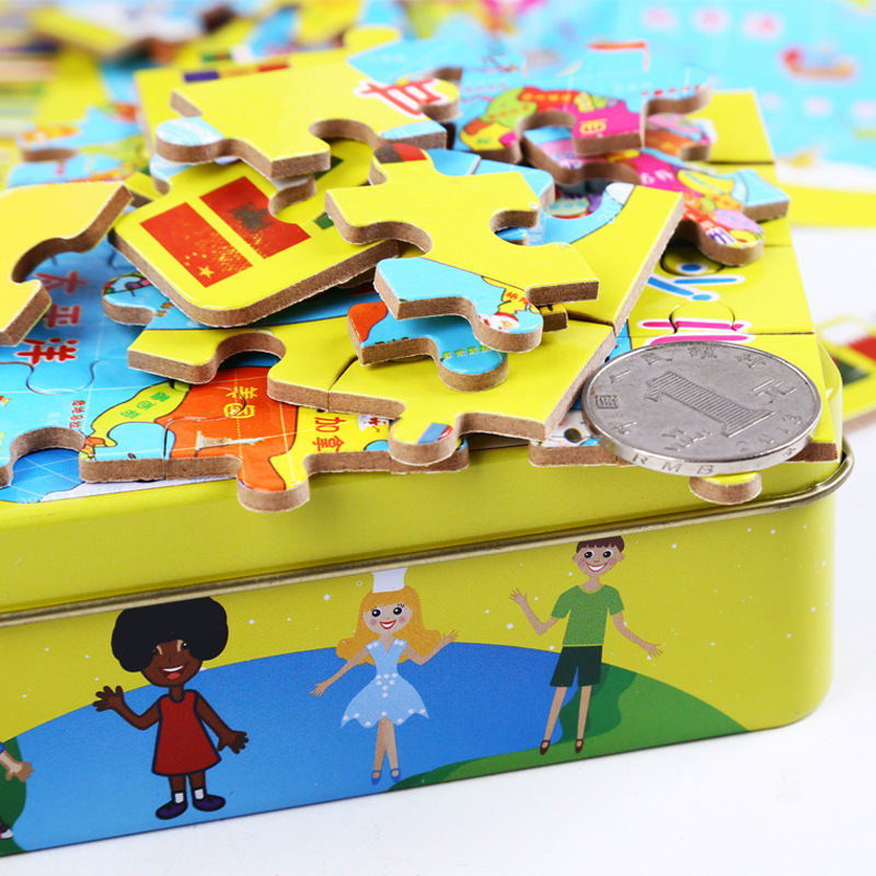 Puzzle 3D en bois 60 pièces — Jeu éducatif Montessori avec boîte 6