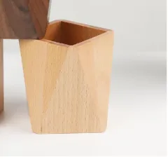 Wooden Pen Holder, Desk Top, Desk Storage Box, Stationery - Beech Wood - View 1