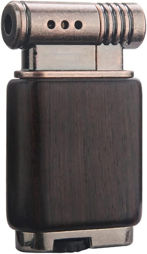 Soft Flame Wooden Pipe Lighter - Gift. Premium Quality:This lighter is made of premium ebony wooden housing and zinc alloy assembly for durable use.Its simple, compact, elegant and unique designed makes it a perfect gift for Birthday,Christmas,Halloween,B