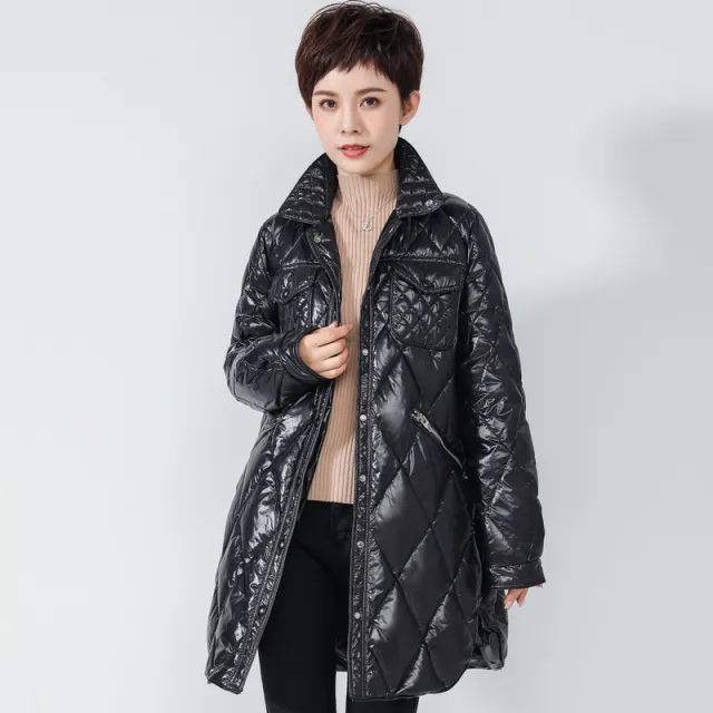 Loose White Duck Down Warm And Thin Coat Jacket White - Shop at LoveMi