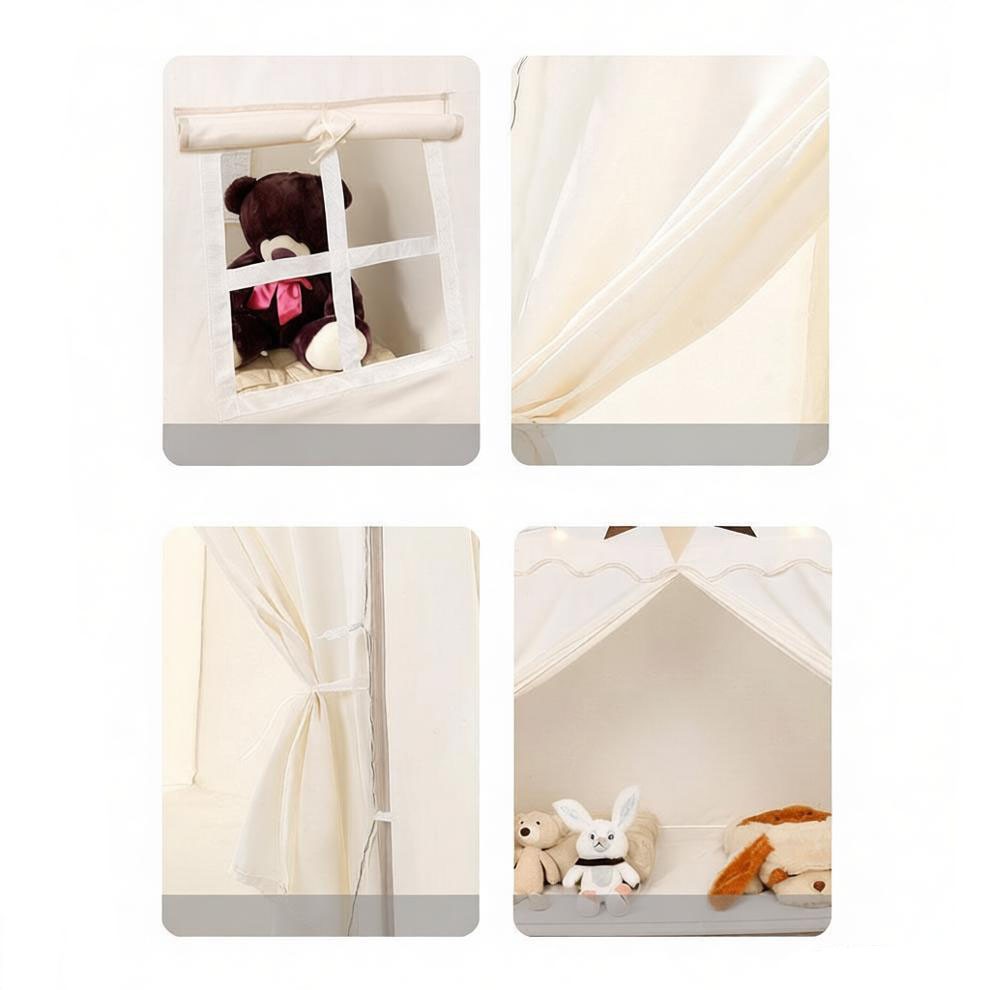 Large Kids Play Tent W Flags Star Lights Portable Teepee In Outdoor Dome — image 7