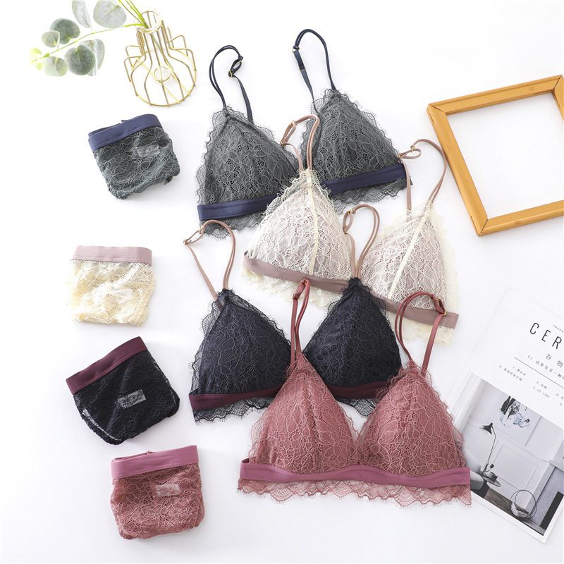 Title 7, Lace French triangle cup bra set