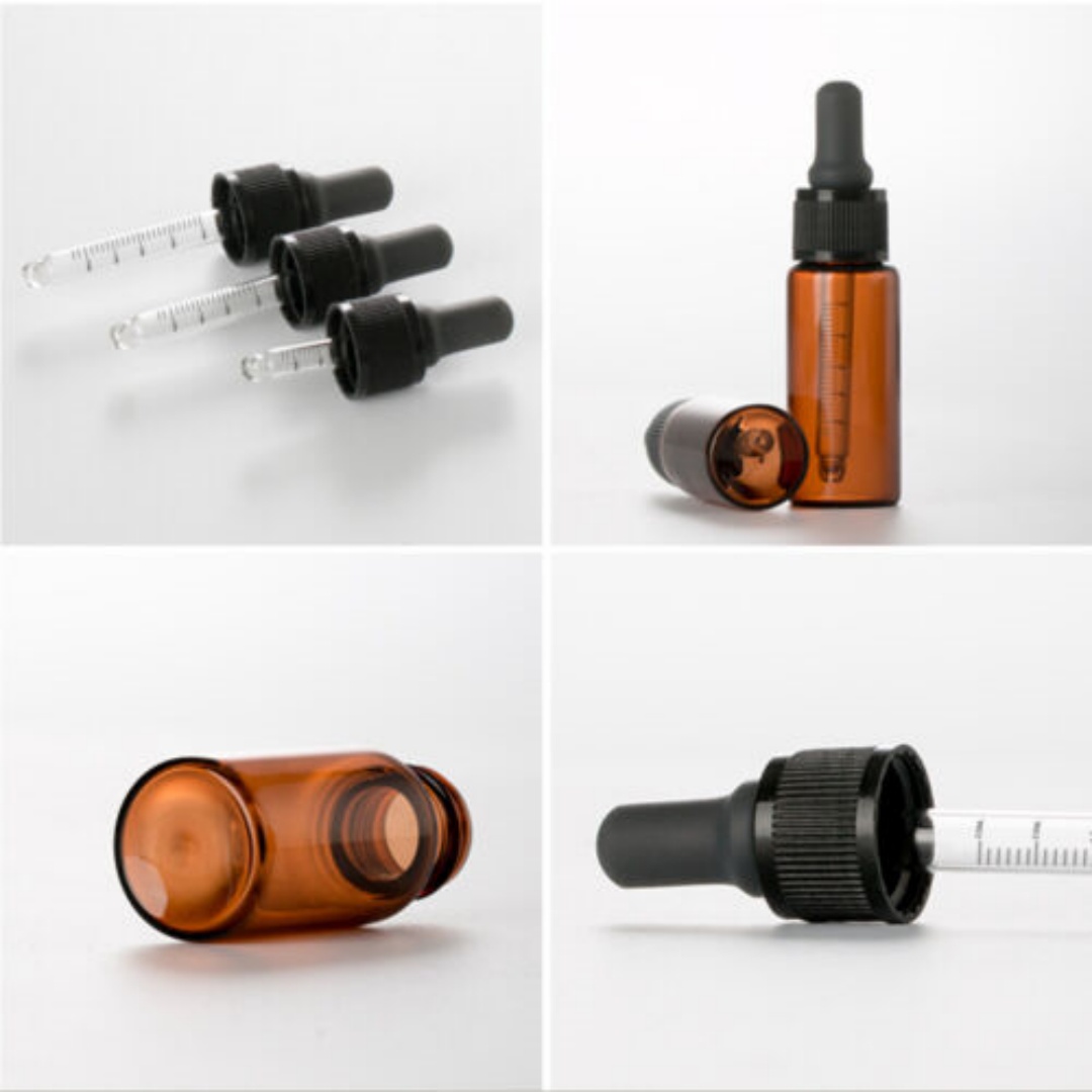 Amber Glass Liquid Dropper Reagent Eye Pipette Essential Oils Bottle AU-BROWN-100ml