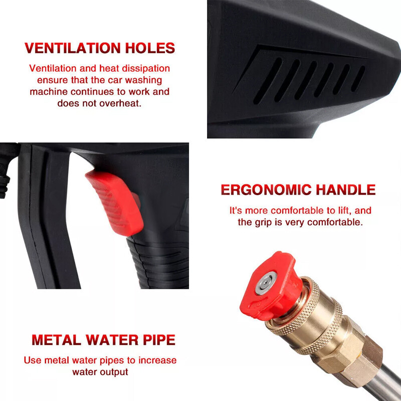 2 Battery Portable Cordless Car High Pressure Washer Jet Water Wash Cleaner Gun