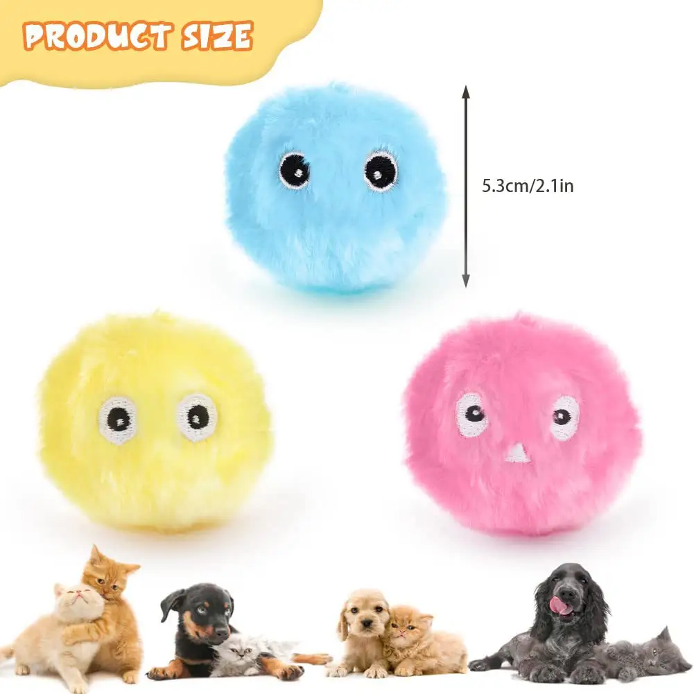 Interactive Ball Smart Cat Toys, Plush Electric