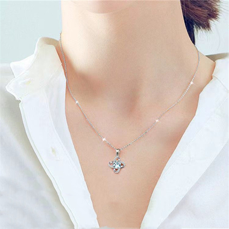 Diamond Clavicle Chain D Color White Moissanite