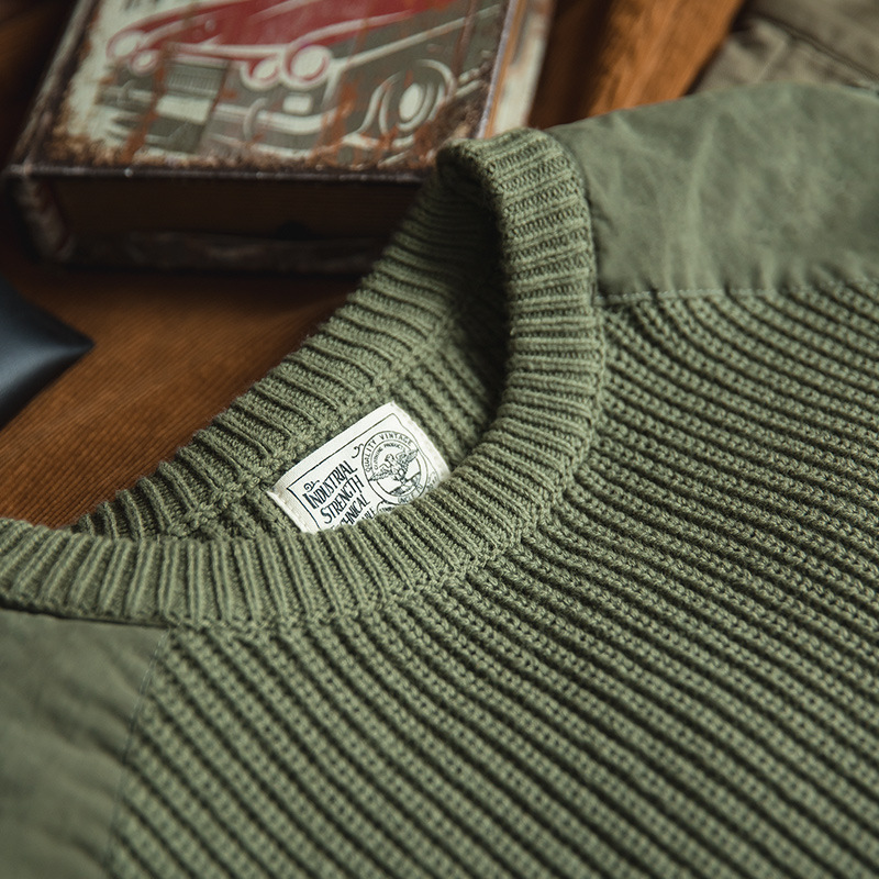 Retro Commando Outdoor Army Green Sweater