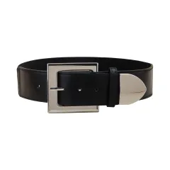 Black Belt Women's Elastic Elastic Needle Buckle Belt Fashion All-match Skirt Shirt Closed Waist Wide Waist Seal - Black - View 1