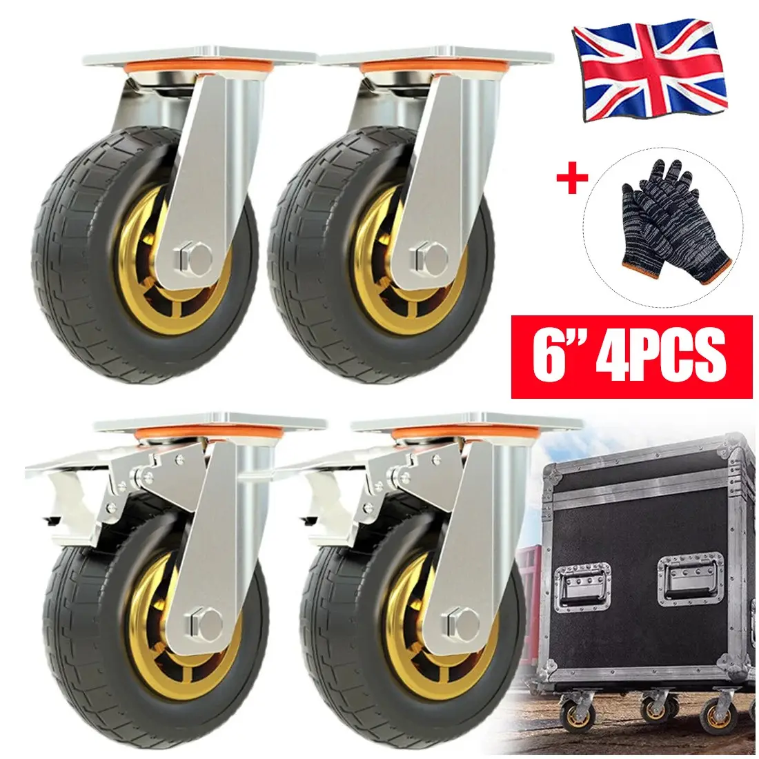 4X 6 Inch 150mm Heavy Duty Swivel